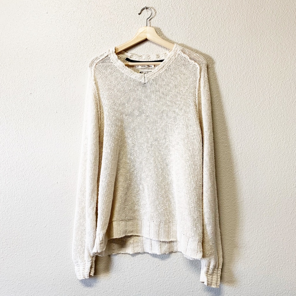 Gilded Age Cream V-Neck Knit Sweater